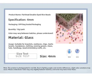 Dettagli di perle in vetro rosa da 4mm in busta da 10g per creazione gioielli DIY