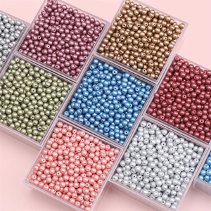 4mm colorful pearl glass seed beads set in a transparent box for DIY jewelry making