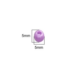 Perle ronde violette de 5mm avec finition brillante et trou central pour bijoux DIY