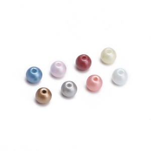 Assorted 4mm premium pearl finish glass beads in multi-colors for DIY jewelry making