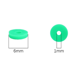 Perles disques vertes en pâte polymère 6mm avec trou de 1mm pour création bijoux DIY
