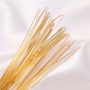 18K gold-plated copper wire bundle for DIY jewelry making and handmade crafts on silk