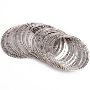 Polished silver memory wire steel coils for DIY jewelry making and beaded bracelets