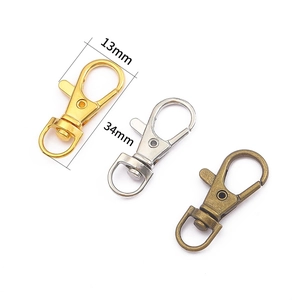 Fermoirs mousquetons en métal or argent et bronze pour bijoux DIY 13x34mm