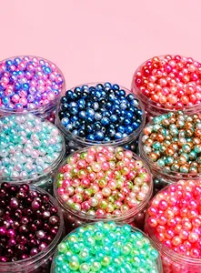 Bunte 4-10mm ABS Perlen-Set in Boxen für DIY Schmuckherstellung und Bastelzubehör