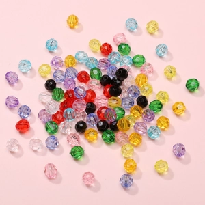 Colorful 6mm faceted acrylic crystal beads for DIY handmade bracelets and necklaces