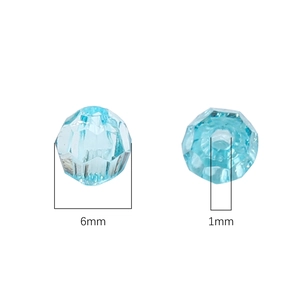 6mm light blue faceted acrylic crystal beads with 1mm hole for DIY jewelry making
