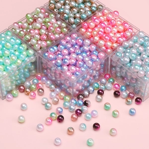 Colorful 4-10mm ABS imitation pearls in storage boxes for DIY jewelry making and crafts