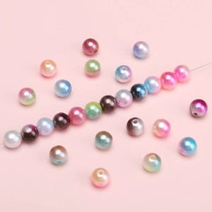Multi-colored gradient ABS pearl beads for jewelry making and DIY handicraft accessories