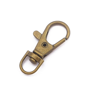 Antique bronze swivel snap hook with 360-degree D-ring for DIY keychain making