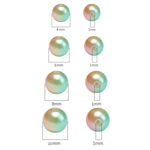 Gradiënt ABS-parels 4-10mm maattabel met 1mm gaten voor DIY-sieraden maken projecten
