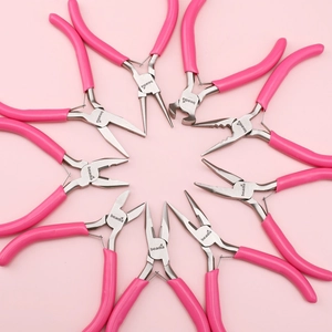 Professional Pink Handle Jewelry Making Pliers Metal Hand Tool For DIY Beading Wire Wrapping Jewelry Repair Tools