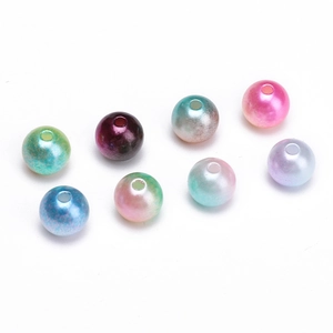 DIY jewelry beads set with iridescent colorful ABS faux pearls and center hole design