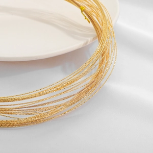 Polierter 18K vergoldeter Kupferdraht mit strukturierter Oberfläche für DIY-Schmuck