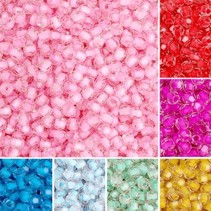 Faceted 4mm glass seed beads in multiple vibrant colors for DIY jewelry and crafts