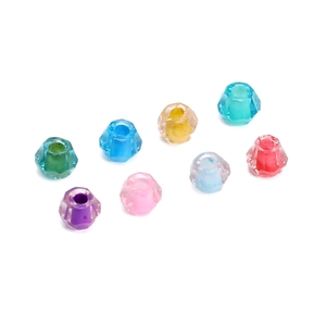 Set of 8 colorful 4mm faceted glass beads with vertical holes for DIY jewelry making