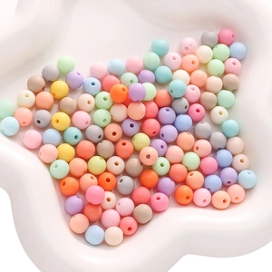 Mix of 8mm and 10mm colorful frosted acrylic round beads for DIY jewelry making