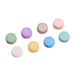 Pastel acrylic matte flat round beads set in eight colors for DIY jewelry making