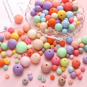 Cuentas redondas de acrílico mate de varios tamaños para joyería DIY y collares