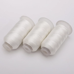 Three spools of high-quality white nylon thread for DIY jewelry making and tassels