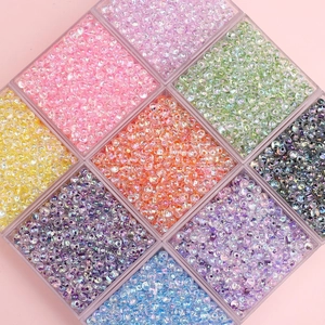 4mm bunte Glastropfen-Perlen-Set in transparenter Gitterbox für DIY-Schmuckherstellung