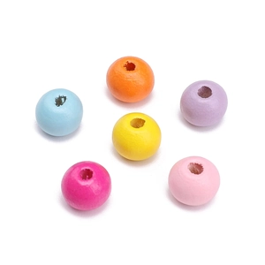 Colorful 8mm wooden beads with holes for DIY jewelry making and bracelet materials
