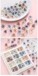 Macro detail of 12x7mm wave pattern glass beads in colorful mixed sets for DIY jewelry
