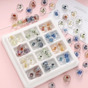 Handmade Lampwork Glass Beads Water Ripple Wheel Spacer Beads For DIY Jewelry Making Bracelet Necklace Artistic Craft Accessories