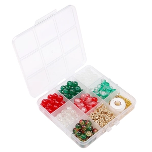 Kit de fabrication de bijoux avec perles de verre de Noël 8mm et accessoires