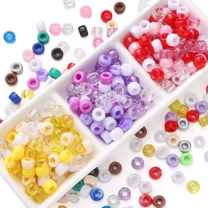 Colorful acrylic barrel beads for DIY bracelets and phone straps in assorted vibrant colors