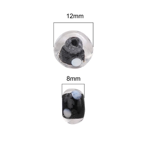 Artistic dual-color glass beads for DIY jewelry making, 12mm diameter and 8mm thick