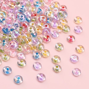 Iridescent Glass Seed Beads Rondelle Abacus Loose Beads For DIY Jewelry Making Handmade Bracelets Necklaces Decorative Craft Supplies