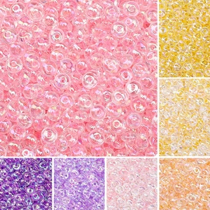 Colorful iridescent glass seed beads set for DIY jewelry making handmade accessories