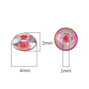 Iridescent red 4mm glass beads with 1mm hole for DIY jewelry making and crafts