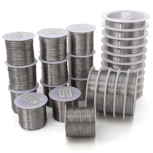 Rolls of silver stainless steel beading wire in sizes 0.2mm to 0.6mm for DIY jewelry making
