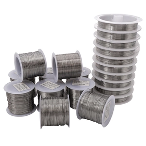 Stainless steel beading wire set with various sizes on spools for DIY jewelry making