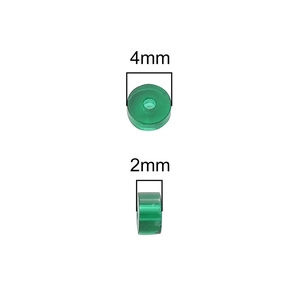 Green translucent 4x2mm glass rondelle beads for DIY jewelry and necklaces