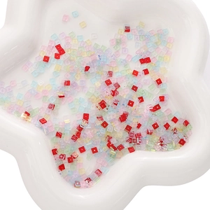Colorful 1x3mm square glass crystal beads for DIY jewelry and bracelet making