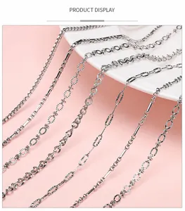 Detailed collection of silver stainless steel twisted and flat chains for DIY jewelry making
