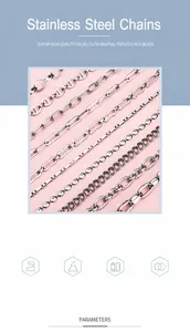 Various styles of stainless steel chains for DIY jewelry making and bracelet components