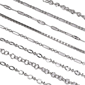 Assorted stainless steel twist and link chains for DIY necklace and bracelet jewelry making