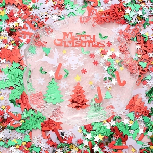 Weihnachts-Pailletten Set mit Schneeflocken und Bäumen für DIY-Deko und Basteln