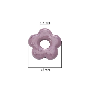 16mm purple vintage flower glass bead with marble pattern for DIY jewelry making