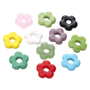 Colorful 16mm glass flower beads for DIY jewelry making of bracelets and necklaces