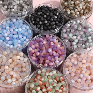 Matte Frosted Resin Cat's Eye Beads Round Loose Spacer Beads For DIY Bracelet Necklace Jewelry Making Supplies 8mm 10mm