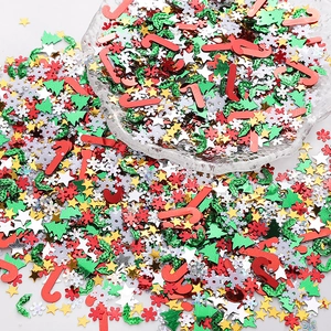 Mix of festive Christmas sequins including trees stars and snowflakes for DIY crafts