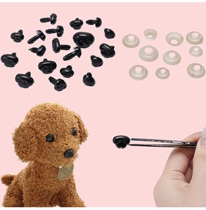 Zwarte veiligheidsogen en neuzen set voor knuffels inclusief plastic ringetjes