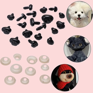Zwarte Acryl Veiligheidsneuzen Voor DIY Handgemaakte Poppen Pluche Speelgoed Veiligheidsneuzen Met Schroefdraad En Ringen