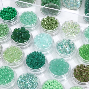 Green Glass Seed Beads Transparent Matte Marble Texture Loose Beads For DIY Bracelet Necklace Earring Jewelry Making