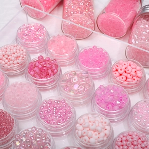 Pink Series Glass Beads DIY Jewelry Making Material Magic Color Frosted Faceted Beads For Handmade Necklace Bracelet Accessory